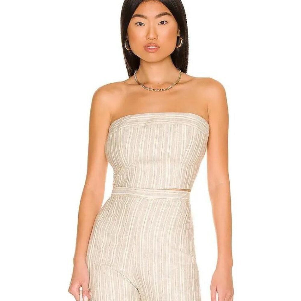 Amanda Upchurch DESIGNER NWT Women's Linen Valencia Strapless ACE Top, Medium